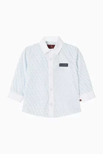 Logo-print Shirt in Cotton-poplin