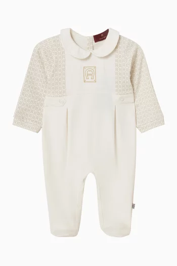Logo-embroidered Sleepsuit in Pima Cotton