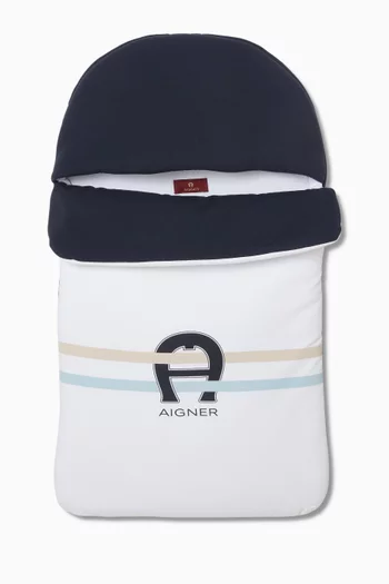 Stripe Logo Baby Nest in Pima Cotton