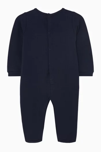 بيجاما قطعة واحدة بطبعة شعار الماركة قطن