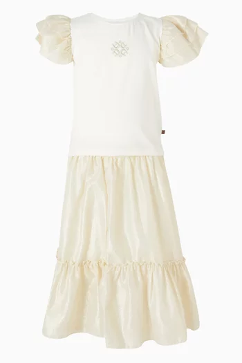 Tiered Midi Skirt in Chiffon