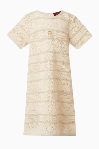 فستان بنمط تي شيرت كروشيه مزيج قطن