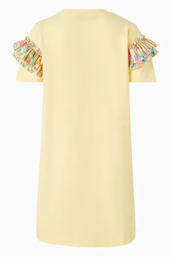 فستان بنمط تي شيرت بنقشة صدف قطن جيرسيه