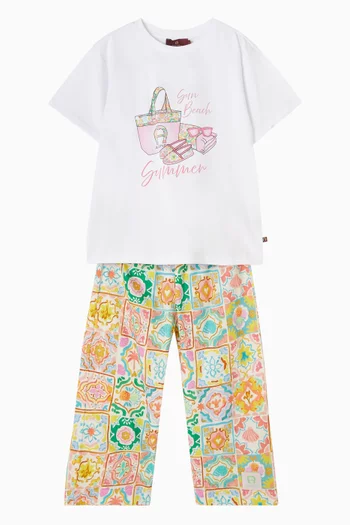 تي شيرت بطبعة شاطئ قطن