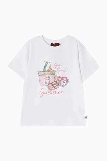 تي شيرت بطبعة شاطئ قطن