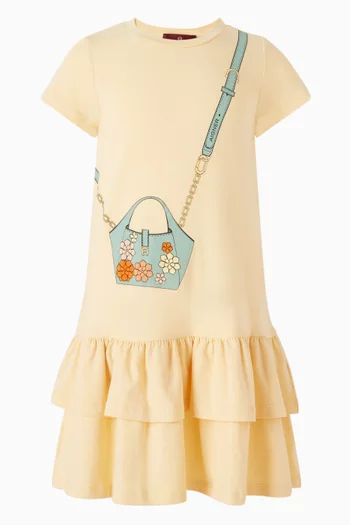 فستان بطبعة حقيبة قطن