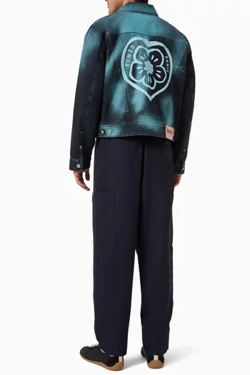 جاكيت تراكر بزهرة بوكي وقلب دينم ياباني