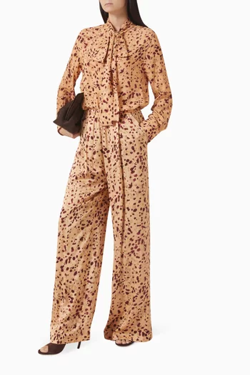 Printed Wide-leg Pants