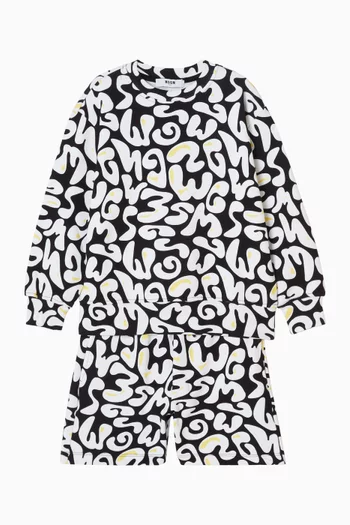 Printed Logo Sweatshorts in Fleece