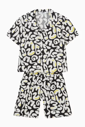 Printed Logo Sweatshorts in Fleece