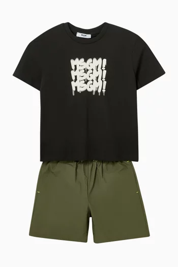 تي شيرت بطبعة شعار الماركة قطن جيرسيه