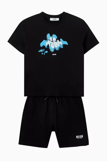 تي شيرت بطبعة شعار الماركة قطن جيرسيه