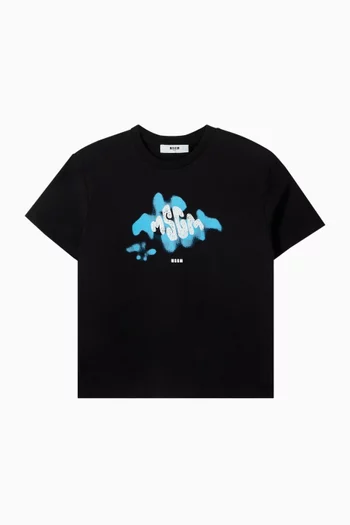 تي شيرت بطبعة شعار الماركة قطن جيرسيه