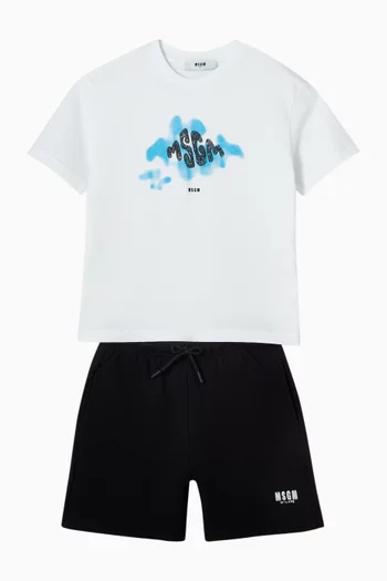 تي شيرت بطبعة شعار الماركة قطن جيرسيه