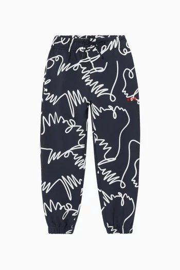 All-over Print Sweatpants in Cotton-fleece
