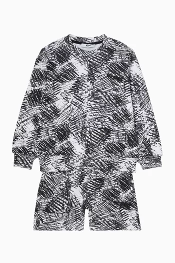 All-over Print Sweatshorts in Cotton-fleece