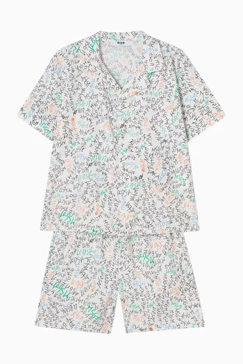 قميص بطبعة شعار الماركة بوبلين