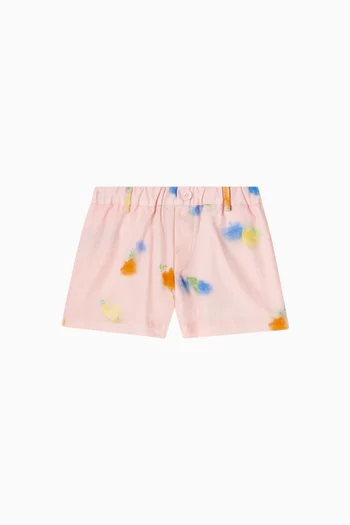 Floral Shorts in Cotton Poplin