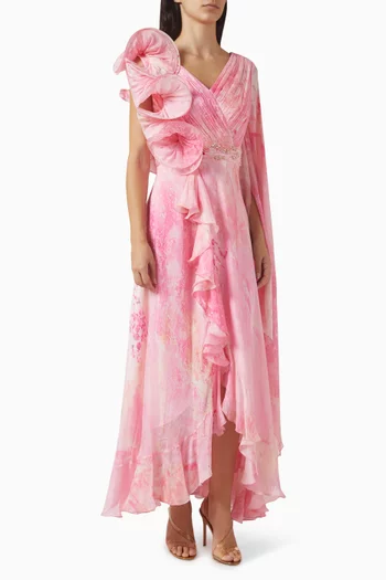 3D Corsage Dress in Chiffon
