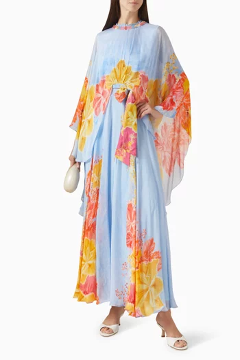 3D Hand-embroidered Dress in Chiffon