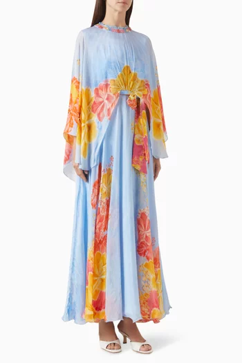 3D Hand-embroidered Dress in Chiffon