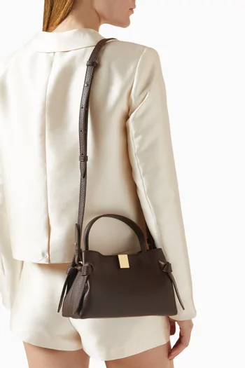 Mini Gyoza Top-handle Bag in Pebble Grain Leather