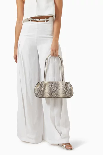 Oyster Shoulder Bag in Snake-embossed Leather