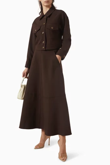 Crop Shirt & Skirt Set