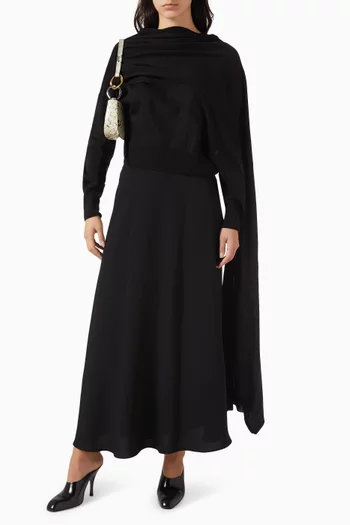 Scarf Drape Sweater in Cotton-knit