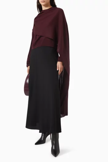 Scarf Drape Sweater in Cotton-knit