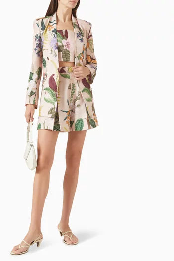 بلوزة جازمين قصيرة بنقشة زهور