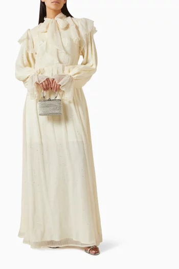 Ruffle Maxi Dress in Shimmer-organza