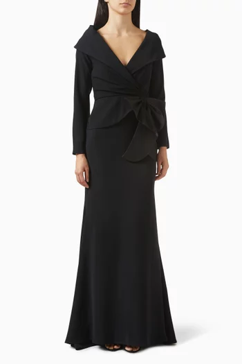 فستان برباط بعقدة كريب