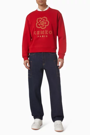 سويت شيرت بتطريز زهرة بوكي قطن