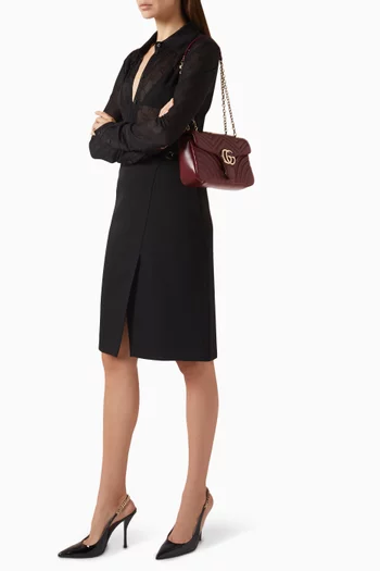 Medium GG Marmont Shoulder Bag in Lambskin Leather