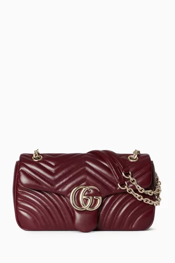 Medium GG Marmont Shoulder Bag in Lambskin Leather