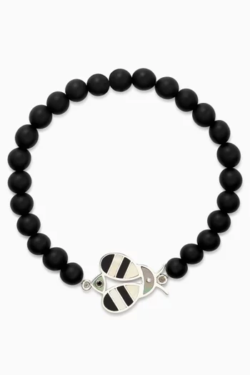 سوار بخرز ودلاية على شكل نحلة فضة إسترلينية