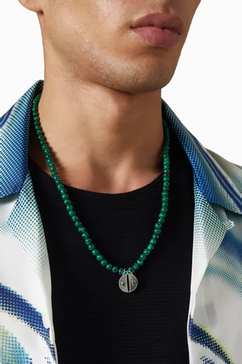 قلادة بخرز فضة إسترلينية