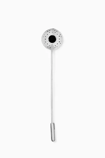 Diamond & Onyx Tie Pin in Sterling Silver
