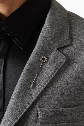 دبوس ربطة عنق مرصع بماس وعقيق فضة إسترلينية