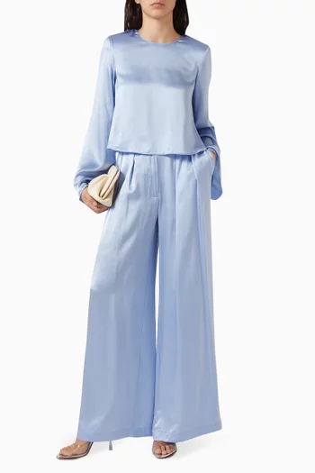 Brooke Pleated Pants in Silk