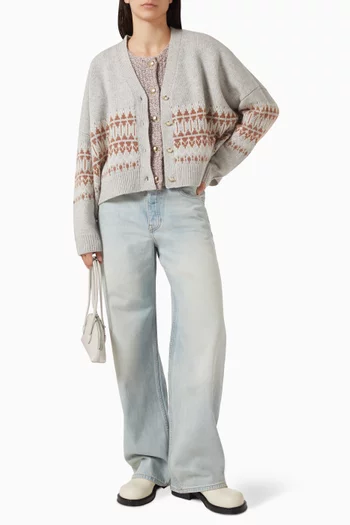 Charlene Cropped Buttoned Jacket in Cashmere