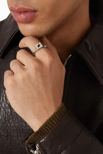 Hollow Star Ring in Sterling Silver