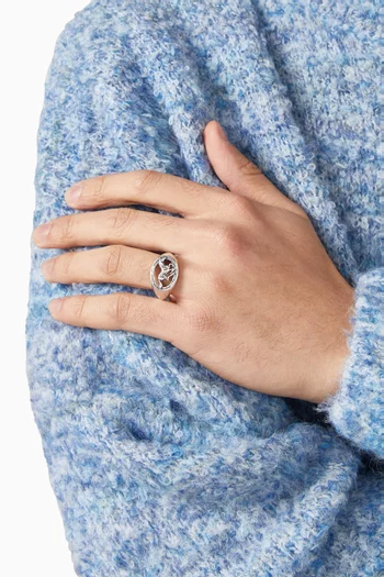 Rounded Horse Ring in Sterling Silver