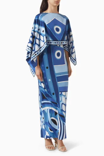 Vivara-print Maxi Dress in Silk Twill
