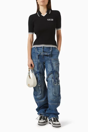 Polo Shirt in Viscose-rib