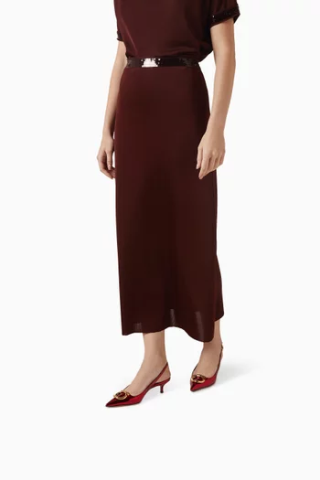 حذاء كلاسيك سارا بسير خلفي وكعب 40 مم جلد لامع