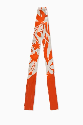 Unused Bouquet Final Leather Fringed Twilly Scarf