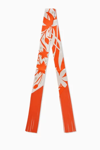 Unused Bouquet Final Leather Fringed Twilly Scarf