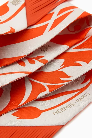 Unused Bouquet Final Leather Fringed Twilly Scarf